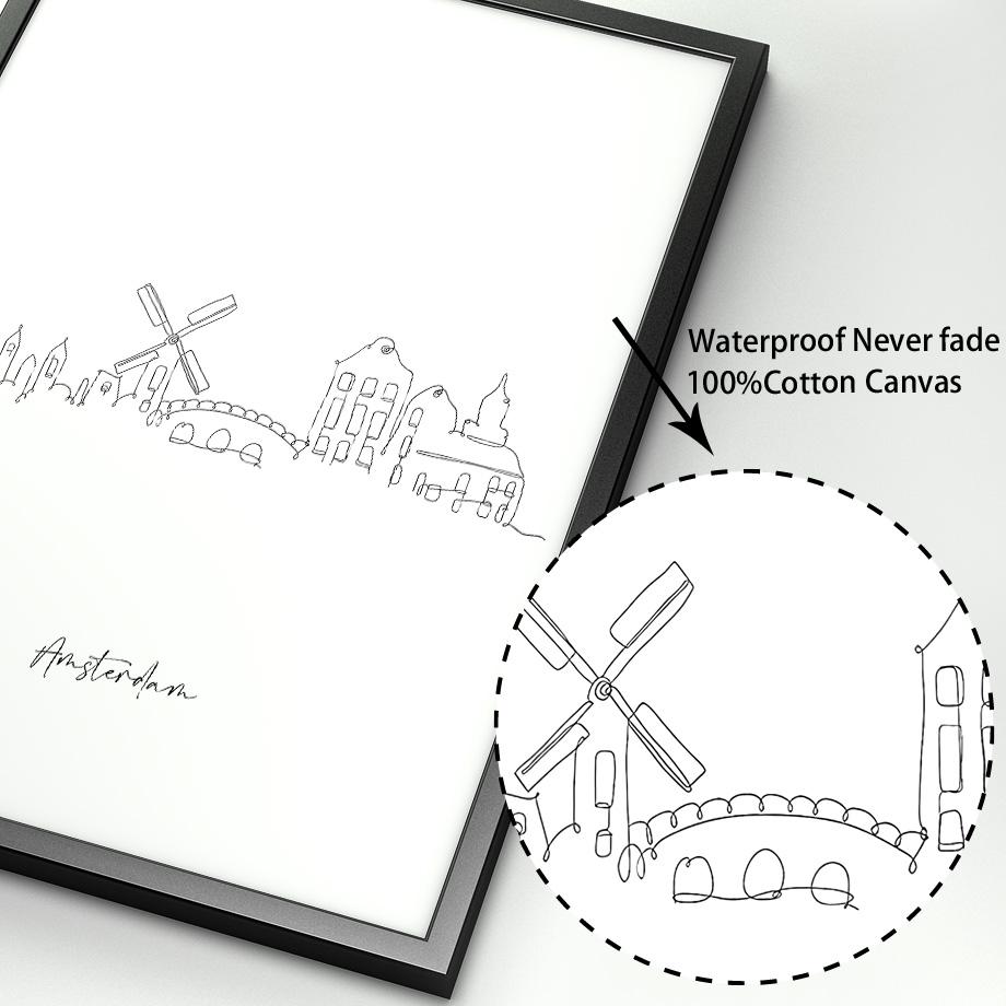 Paris New York London Sydney Taj Mahal Line Wall Art Print Canvas Painting Nordic Poster Modern Decor Picture For Living Room