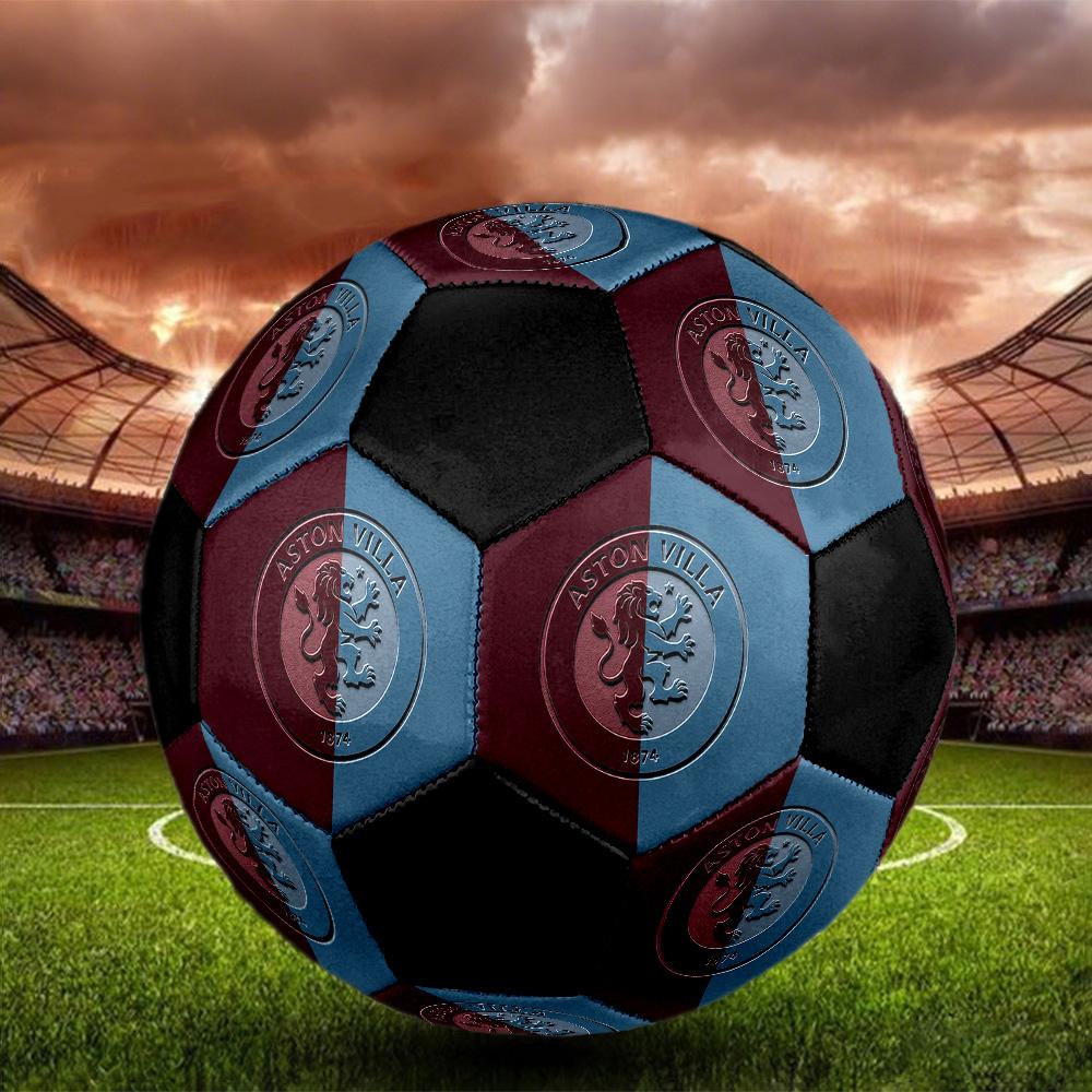 Aston Villa F.C Soccer Ball Colorful All Ages Machine Stitched PVC Competition Ready Durable High-Bounce.SIZE5