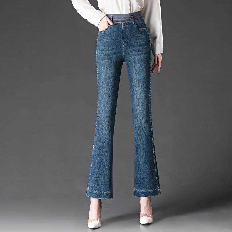 

1087 Women s High Waist Micro-Flare Jeans – Slimming, Body-Hugging Design for Petite Figures 31 синий