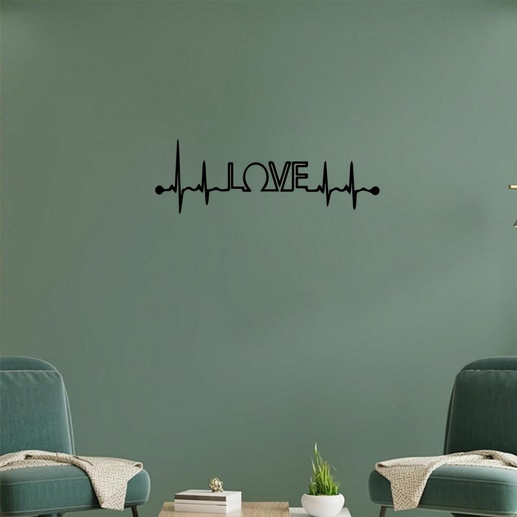 Heartbeat Wall Sculpture Powder Coated Iron Romantic Gift Valentine Wedding Home Decor
