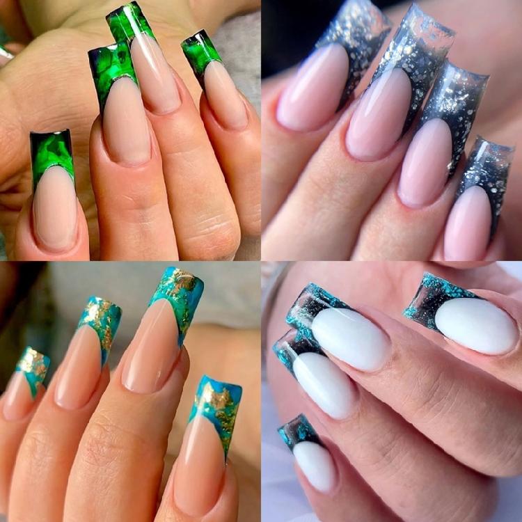 120Pcs ABS False Nail No Paper Support Required Comfortable Wearing For Quick Nail Extensions Manicure Lover