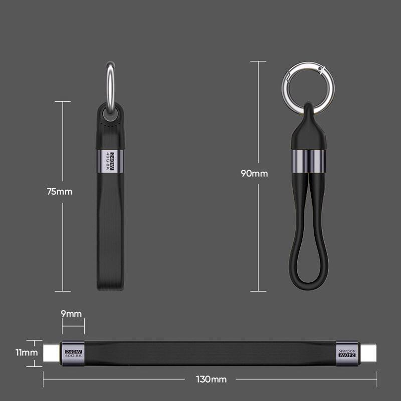Pd 240W Usb4.0 40Gbps Kabel Type C Brelok Przenośny Brelok Szybki Transfer Danych Krótki Brelok Do Laptopa Telefonu Tabletu