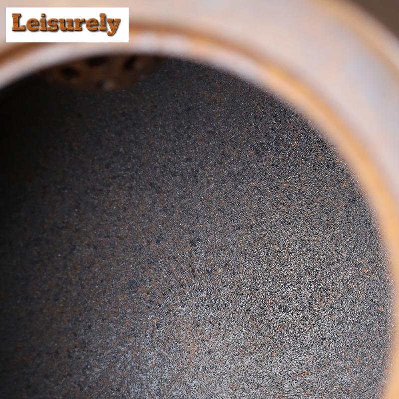 430ml Handmade Yixing Purple Clay Teapots Handmade Bamboo Pot Raw Ore Wood-fired Porcelain Mud Kettle With Filter Zisha Tea Set