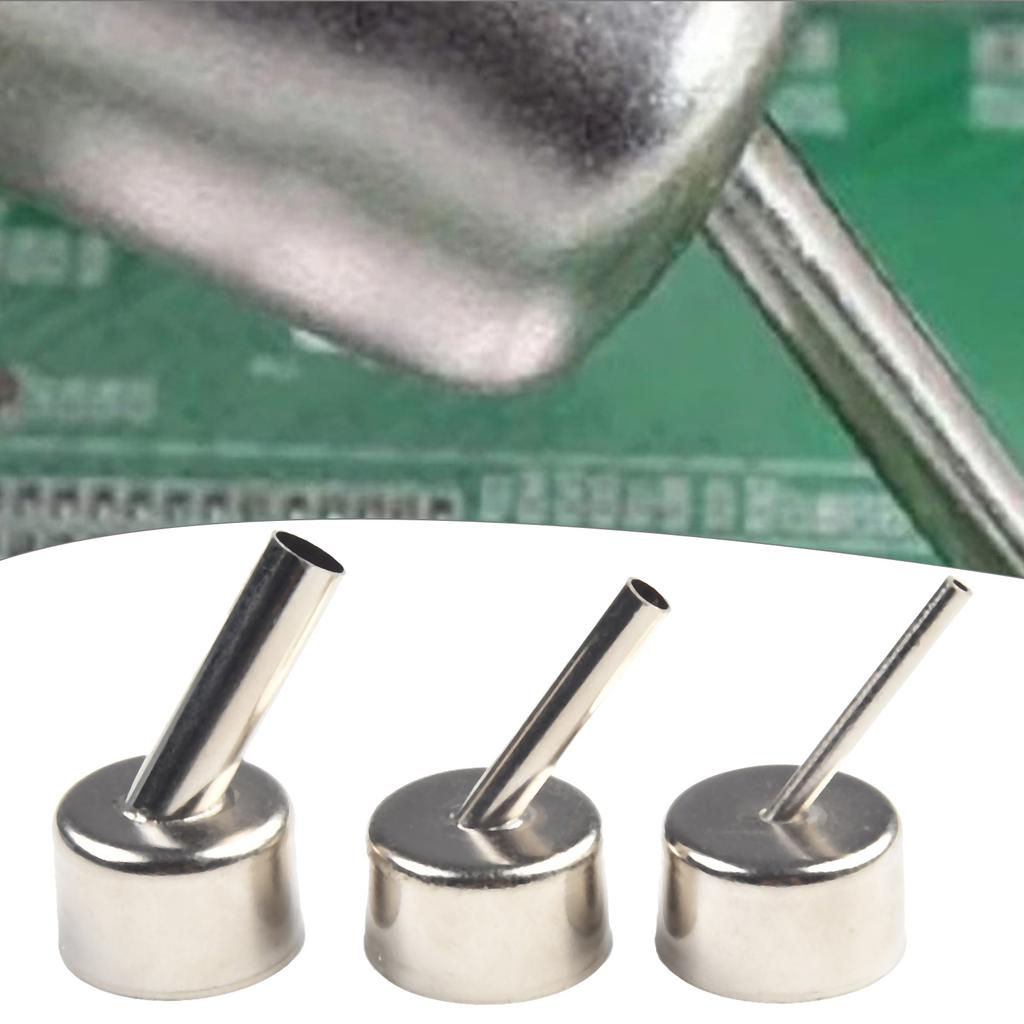 Welding Tools Welding Nozzle Easy To Install Welding Nozzle 3pcs 45 Degree Hot Air Rework Station Silver Stainless Steel