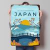 Travel Japan Poster Customized Vintage Metal Signs Wall Art Retro Tin Plaque for Modern Home Decoration Luxury House Desk Decor