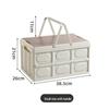 Portable Folding Picnic Basket with Wooden Top