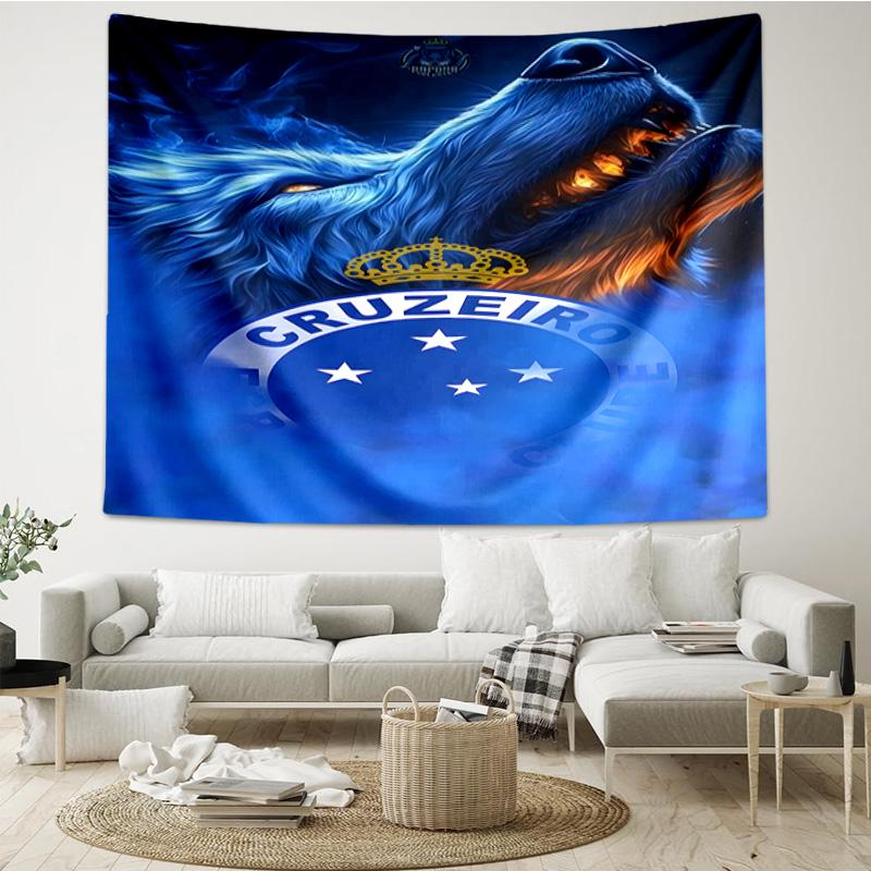 1PC Cru-zeiro Esporte Club Crest Printed Tapestry Room Decoration Wall Hanging for Living Room Bedroom, dormitory, Birthday and Christmas gifts