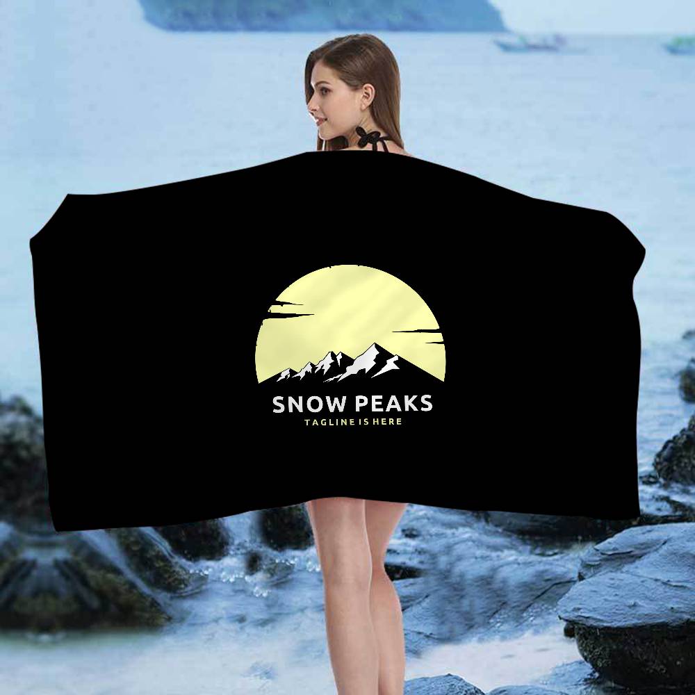 Fashion Cool S-Snow P-Peak Logo Microfiber Beach Towel Absorbent Quick Dry Soft Yoga Swimming Resort Mountain Climbing Towel