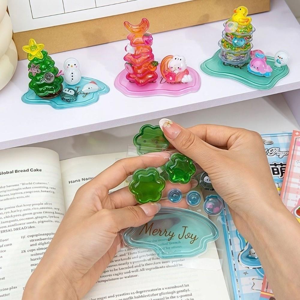 Reusable 3D Crystal Stackable Stickers Funny Cartoon Embossed Decals DIY Decals Phone Decor