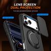 Sliding Camera Lens Protection Armor Case For iPhone 13 14 15 16 Plus Air 17 Pro Max Metal Ring Stand TPU Frame Plastic Cover