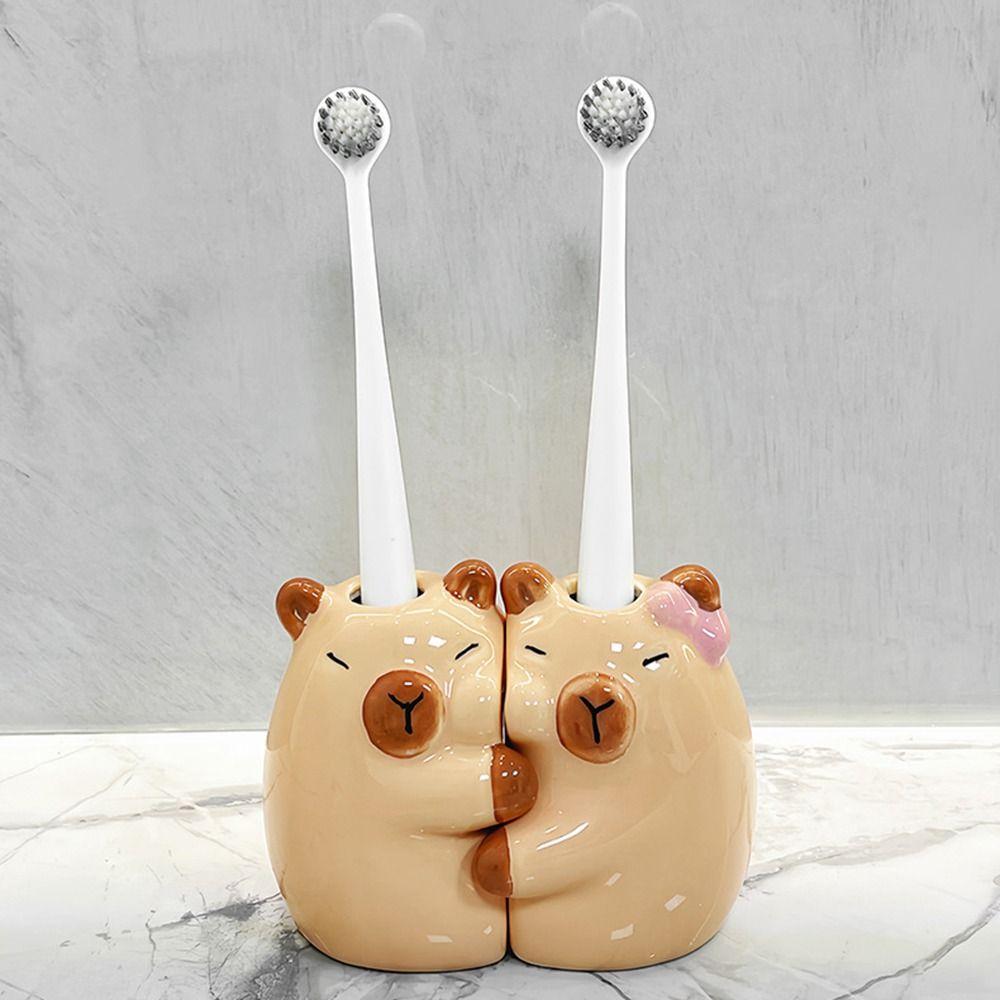 Ceramic Couple Toothbrush Rack Creative Electric Toothbrush Stand  Valentine's Day Gift