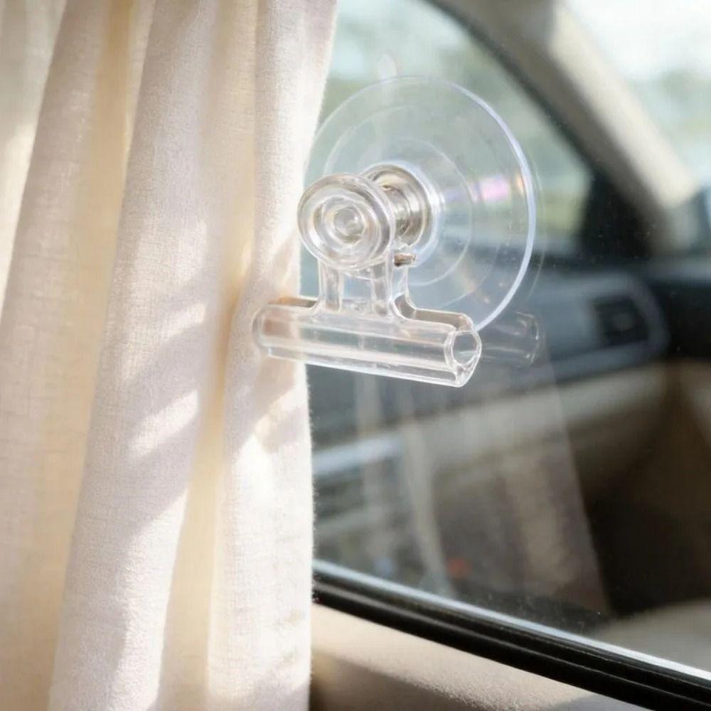 4Pcs Detachable Suction Cup Clip Transparent Suction Cup Clamp Windshield Ticket Clip Window