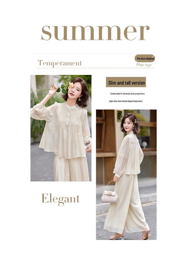 2025 Frühling/Sommer Mode-Set: Leichtes Sonnenshirt, Weitbeinige Hose & Camisole (3-teiliges Set SY2590)