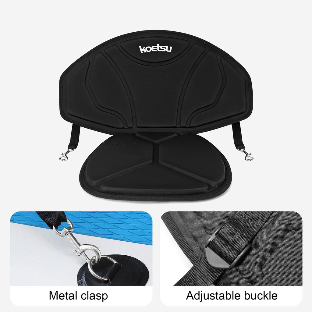 Eva Laminated Inner Core Adjustable Paddle Board Seat Adjustable Buckle Simple Padded Kayaks Seat for Drifting Boat Water Sports