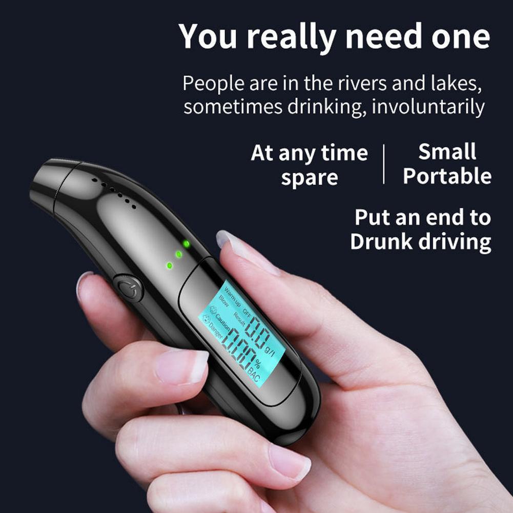 HD Screen Alcohol Tester High-precision Alcohol Driving Test Portable Non-contact Breath Tester LCD Display Breathalyzer Diagnos