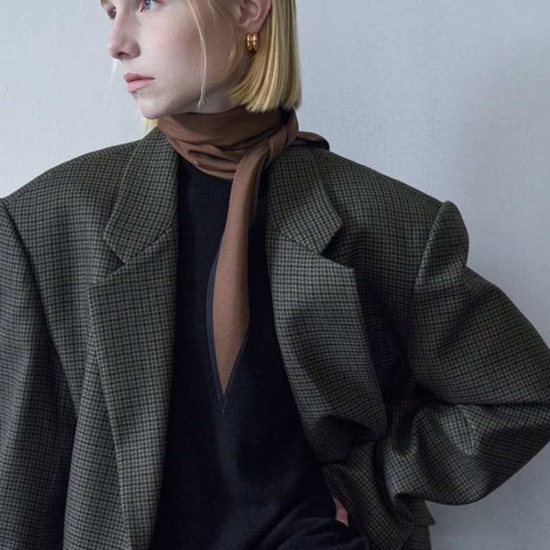 pelote Silk Coloured Scarf (Brown)