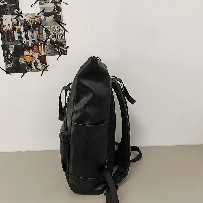 PU Backpack Men's Laptop Backpack Student Travel Commuter Bag