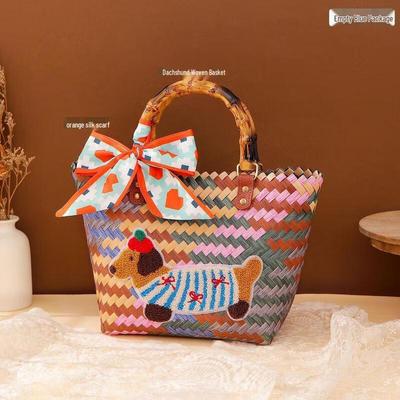 JINGRUIXIANG Dachshund Woven Basket Gift Set