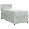 Box Spring Bed with Mattress Light Grey 90 X 190 Cm Velvet