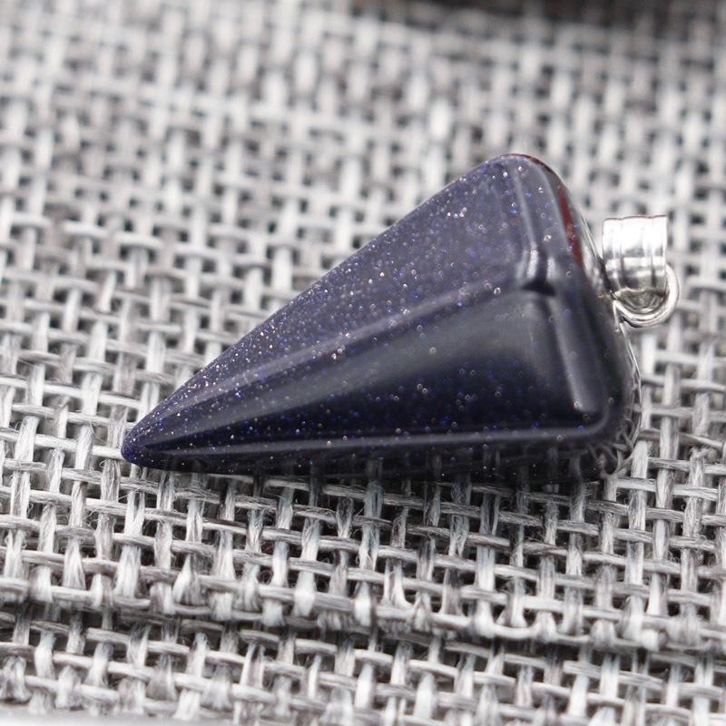 1pc Natural Stone Hexagonal Pendant Chain Necklace Taper Soul Swing Bullet Crystal Necklace For Men And Women