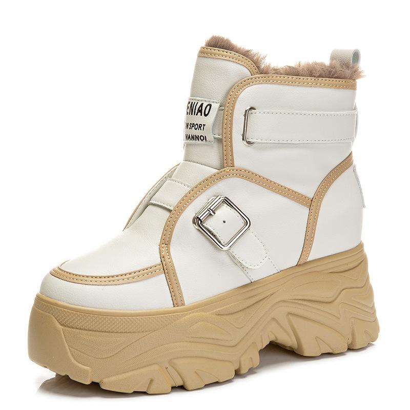 

Snow boots increase in height in autumn and winter new platform casual shoes ins trendy small velvet cotton shoes 34 хаки