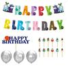 Party Game Birthday Decor Suit Supplies Set Balloon Caketopper Banner