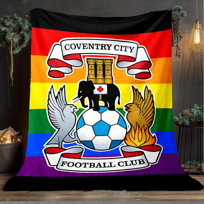 1PC Coven-try Football Club Crest Printed Soft Flannel Blanket Throw for Adult Bedroom Living Room Sofa Camping Travel Fan gifts Christmas Gifts