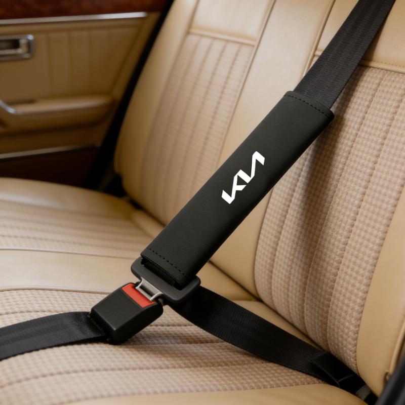 Carbon Fiber Leather Car Seat Belt Cover Shoulder Pad Neck Protection for Kia Rio Soul Cerato Soent Sportage Picanto K5 Forte zqdtx40