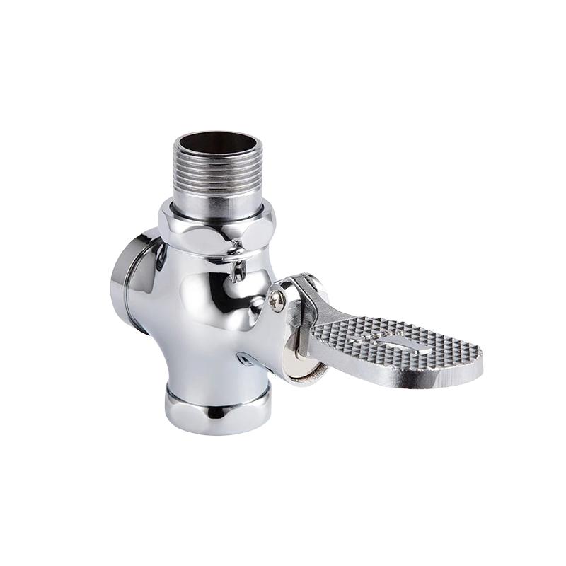 Brass Foot Pedal Toilet Flush Valve Eco-Friendly Water Saving Self-Closing Hotel Large Urinal Squatting Wall-Mounted Flush