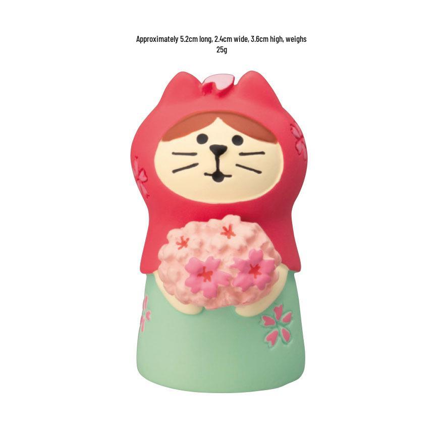 ZAKKA Japanese Cat Resin Figurine - Flower Viewing Festival DIY Trendy Blind Box Toy, Decoration, Gift & Ornament