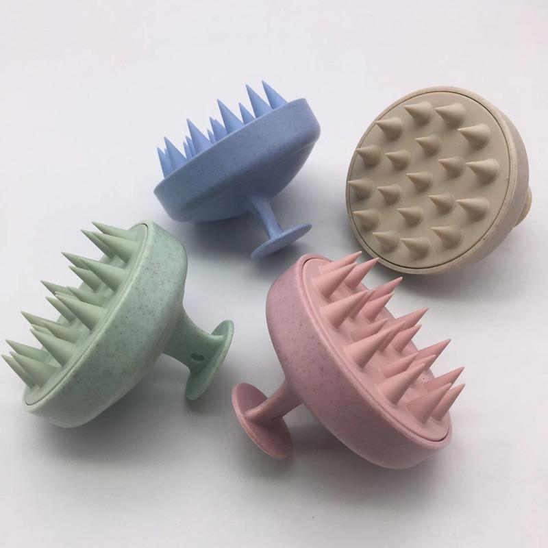 Testa in silicone Massaggio per capelli Spazzole per doccia Spazzola per massaggio del cuoio capelluto corpo Pettine da bagno Shampoo Spazzola per lavaggio Strumento per la cura del corpo dei capelli Accessori per la doccia