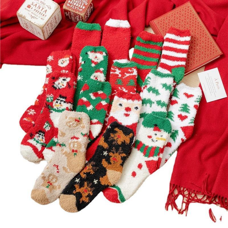 Coral Fleece Socks Soft Holiday Socks Christmas Socks Fluffy For Gifts Holiday Season Sleeping