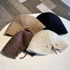 Small Hollow Knitted Fisherman Hat Basin Hat Autumn and Winter Sweet Girl Warm Ear Protection Bucket Hat
