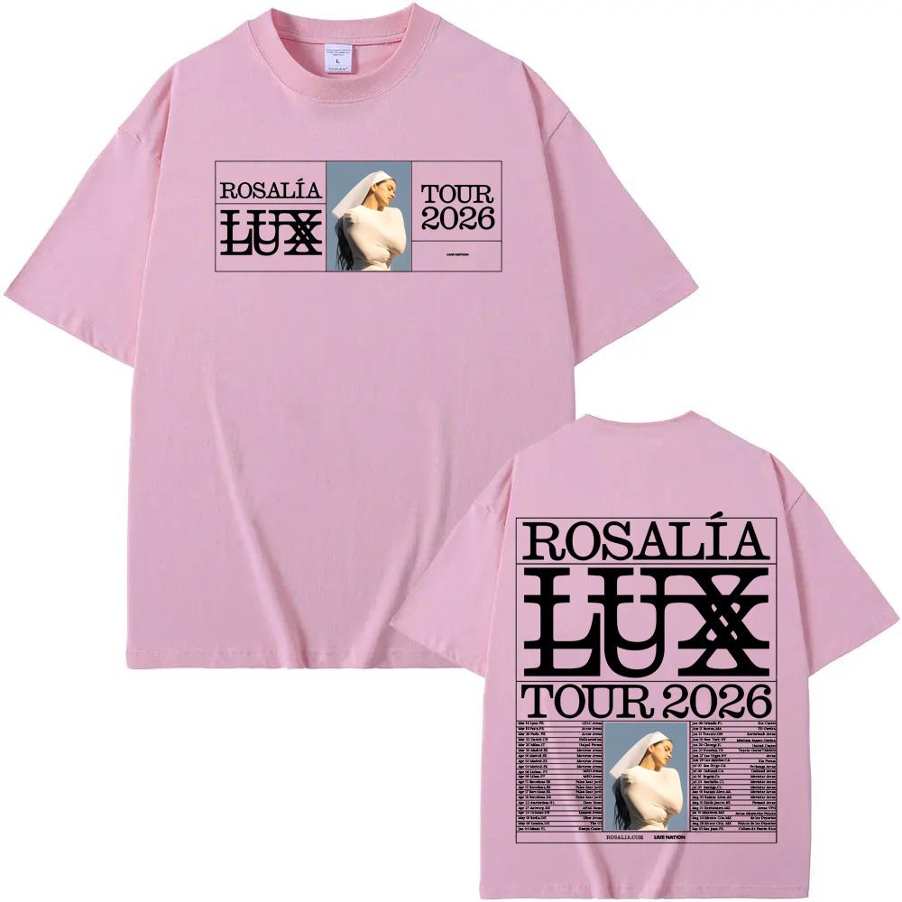Rosalia Lux Tour 2026 T-Shirt 2026 Rosaia Wie Offizielle Website Hohe Qualität T-Shirt 100% Baumwolle Harajuku Rundhals T-Shirts