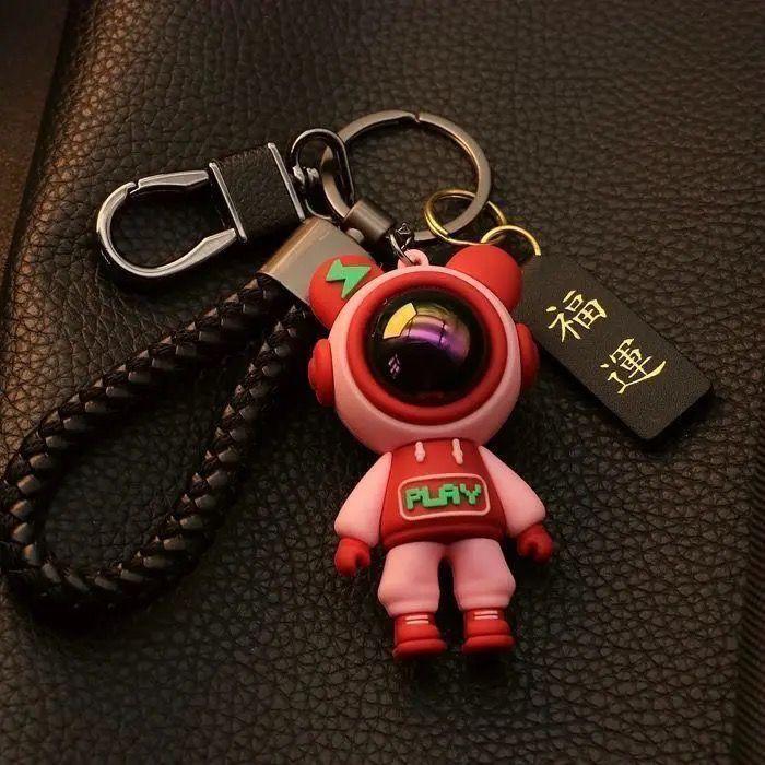 Luminous Astronaut Car & Bag Keychain - Cartoon Pendant for Couples