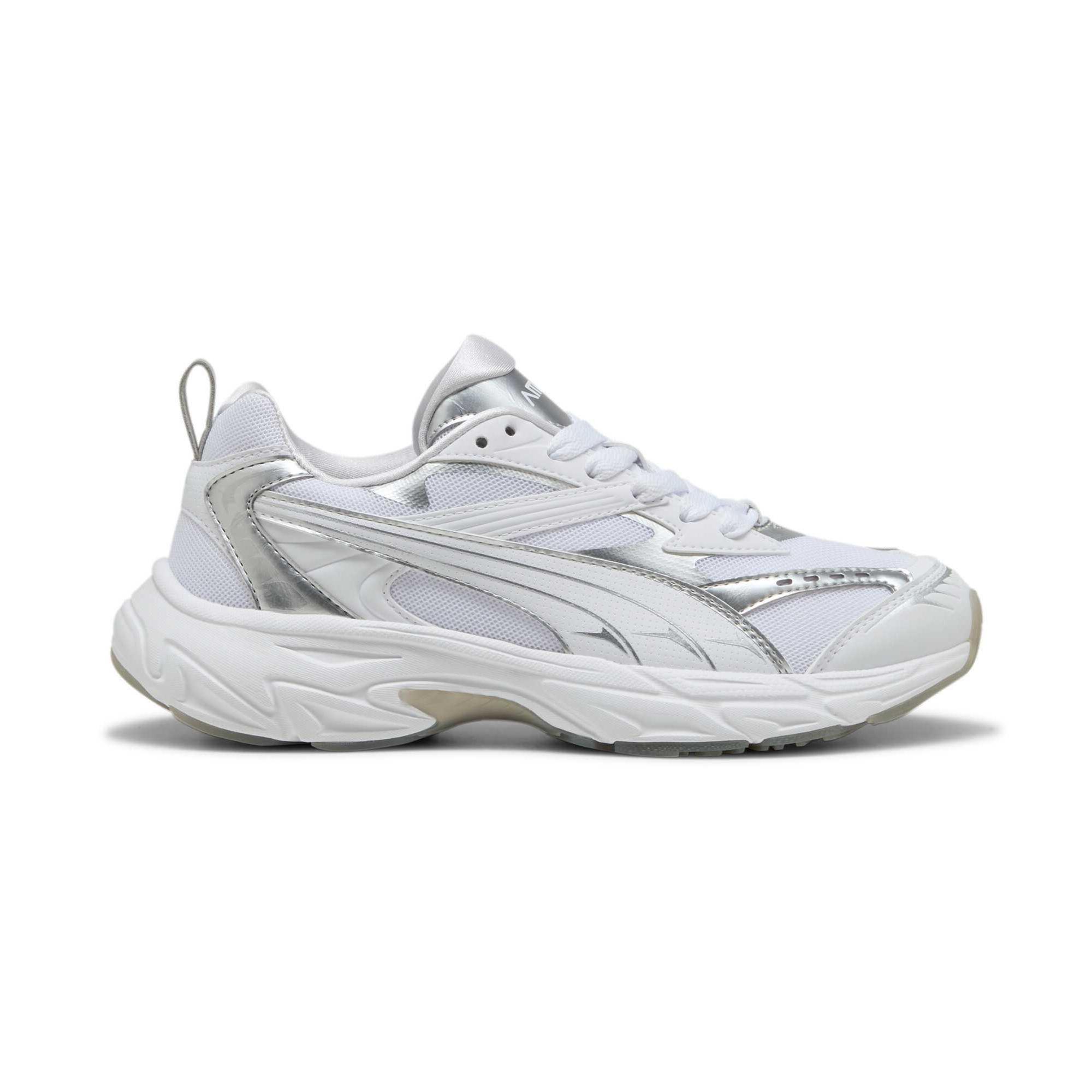 Puma Women's Silver Morphic Abrasion Resistant Lightweight Wear Resistant And Lightweight Low Top Casual Shoes 401313-01 Cm