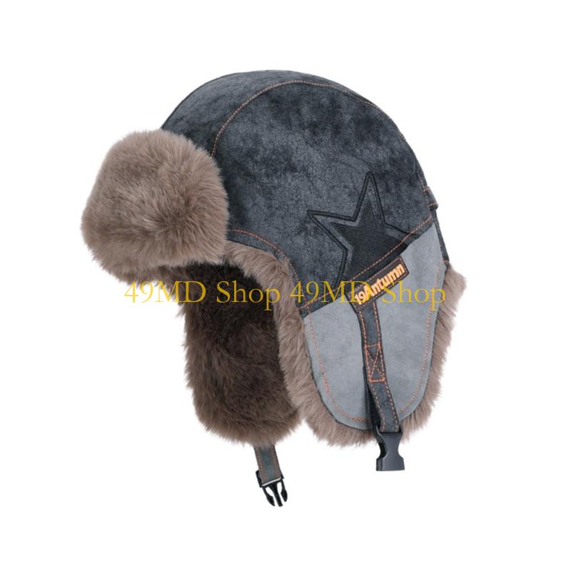 49MD Fashion Inspired Winter Earflap Hat Thickened Polyester Windproof Design Comfortable Outdoor Caps For Men Women