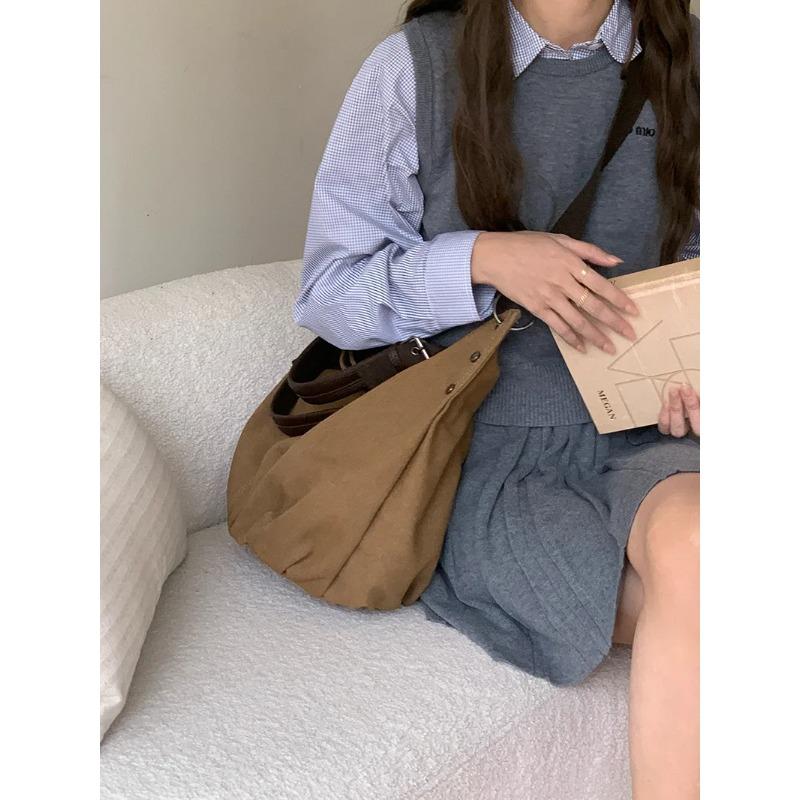 Casual Lage Capacity Canvas Tote Bag For Women 2026 New Fashi Crossbody Bag Simple Commuting Female Shoulder Bag Handbags