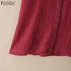 ZANZEA Summer Women Ruffled Sleeveless Lace Hem Frills Casual Tank Tops