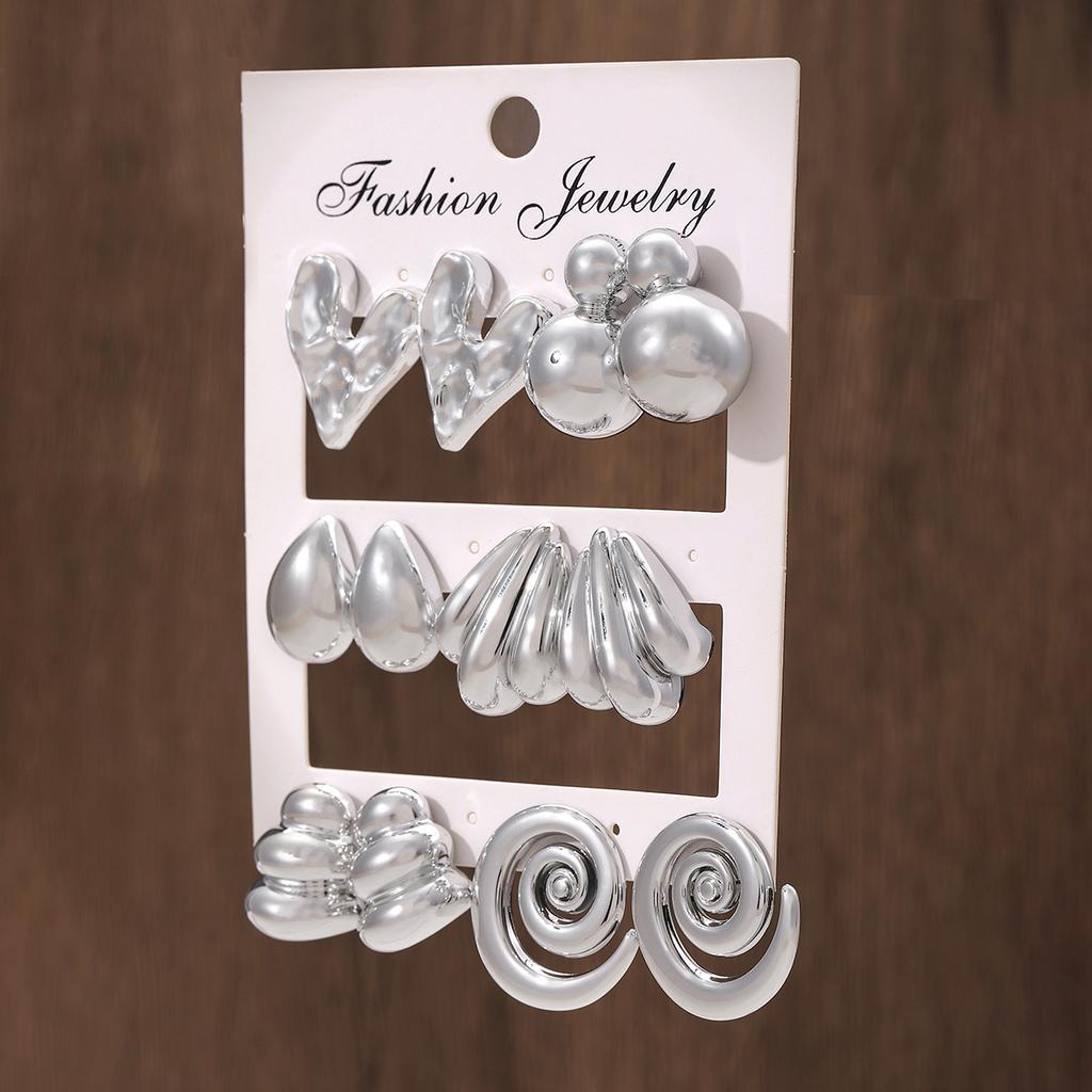 12 Stück Übertriene CCB Kugelohrringe Mode Glatte Wassertropfen Schraubohrringe für Damen Elegant Täglich Lässig Zirkon