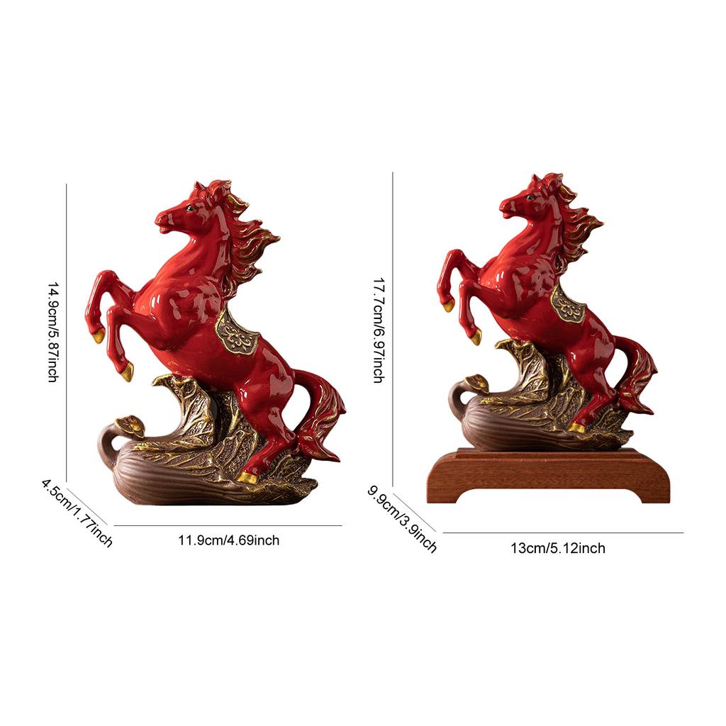 Chinese Fire Horse Decoration Zodiac Animal Sculpture Home Tabletop Ornament Chinese New Year Horse Figurine Home Office Decor