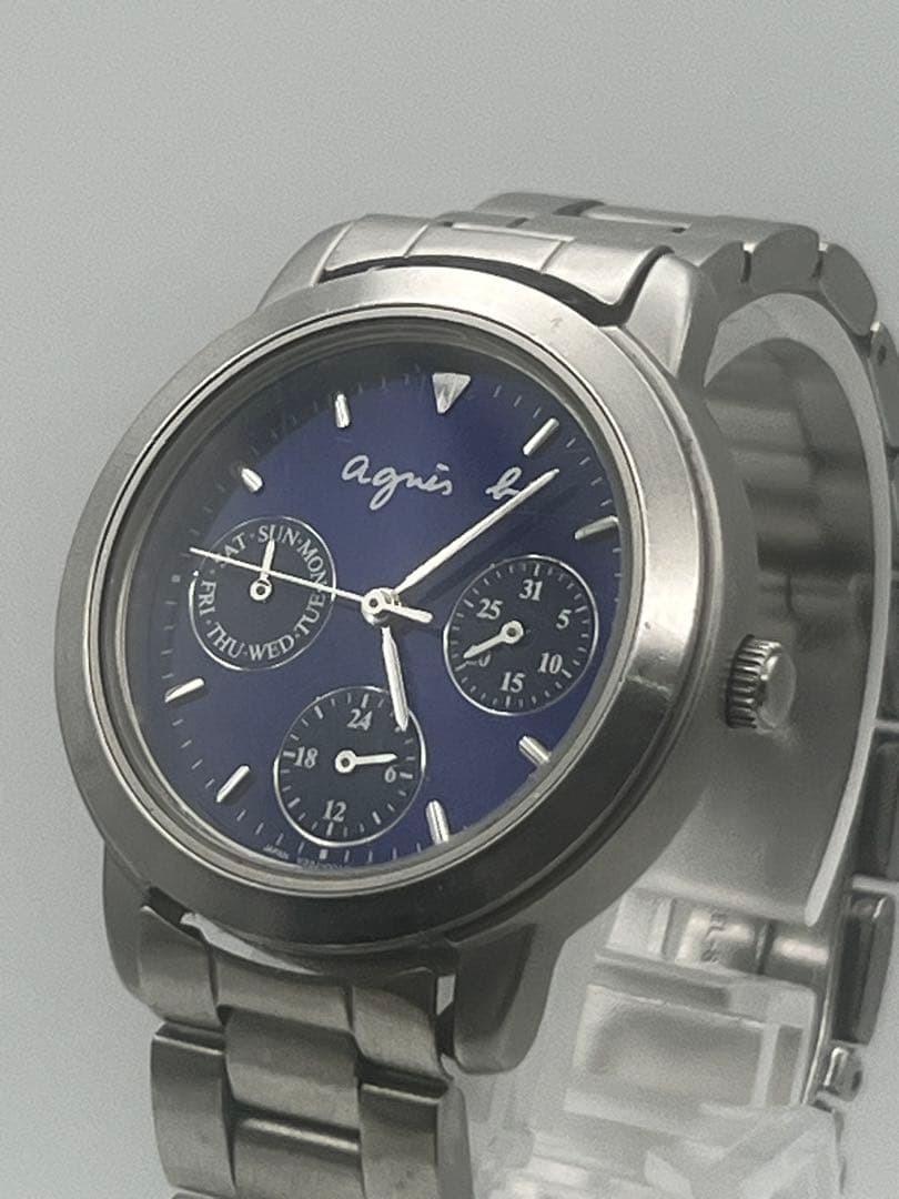 [USED]AGNÈS b. Watch V33J Blue Dial A37 [Excellent Condition] b. Day-Date