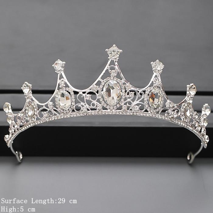 Coroană Culoare Argintie și Tiară Accesorii de Păr Pentru Femei Accesorii Nuntă Coroană Pentru Mireasă Cristal Stras Tiară Diademă