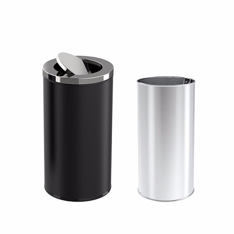Round Stainless Steel Lobby Trash Can