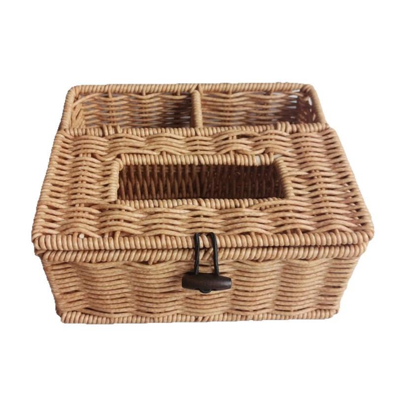 Ru Han Imitation Rattan Woven Tissue Box