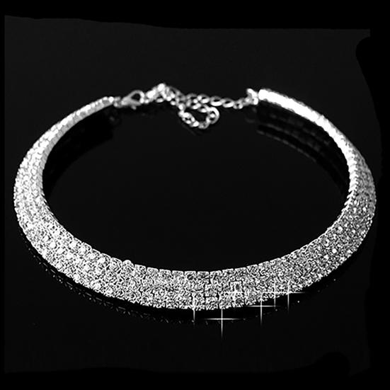 Fashion Elegant Rhinestone Women Collar Choker Necklace for Wedding Birthday Jewelry