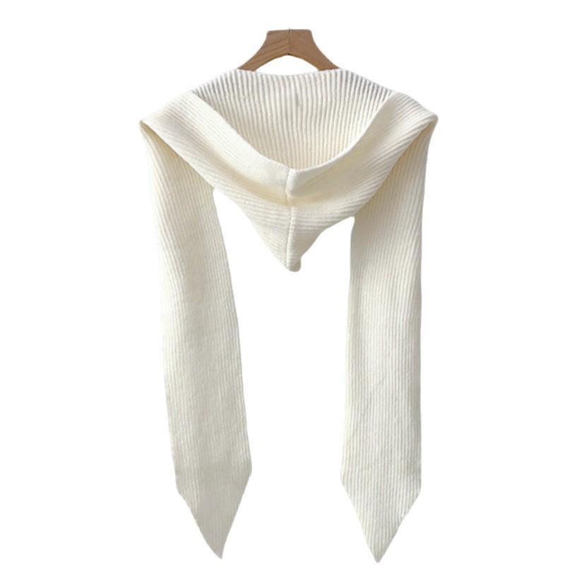 Women's Versatile Knitted Scarf-Hat Combo: Warm, Windproof Wool Shawl for Autumn and Winter