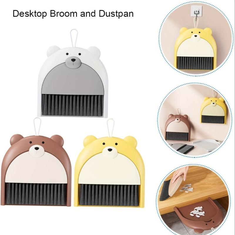 Cute Bear Mini Broom and Dustpan Set with Keyboard Cleaning Brush - Perfect for Desktop, Table Debris & Small Spaces