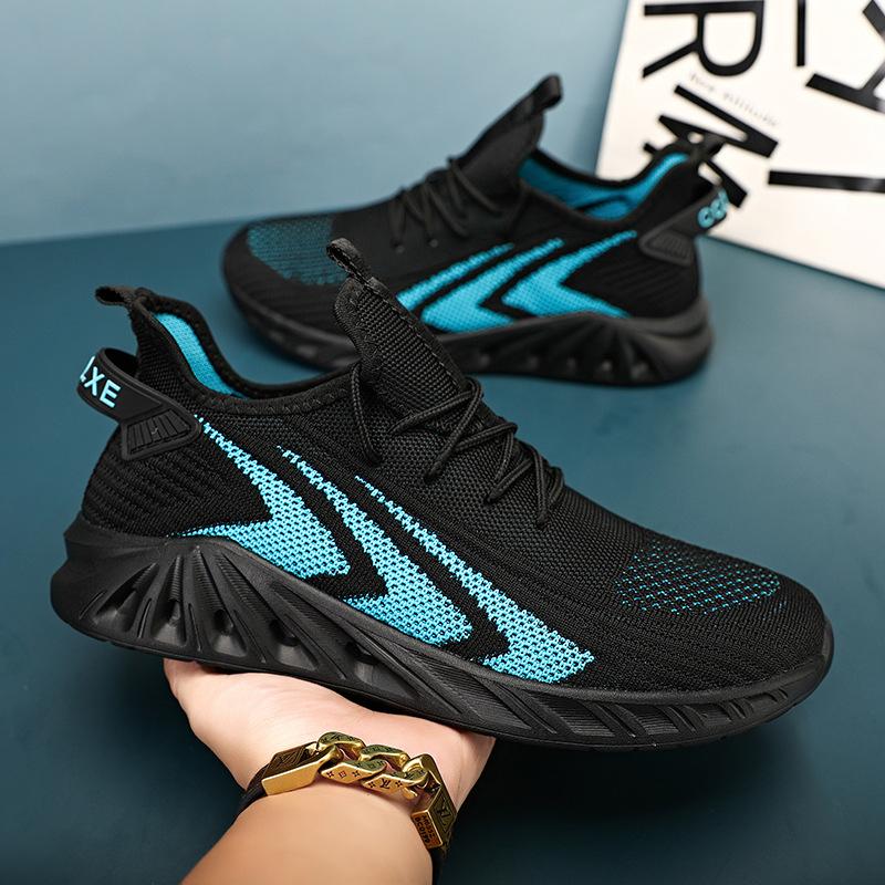 Men's shoes large size fly-woven mesh running shoes youth fashion mesh breathable casual sports shoes