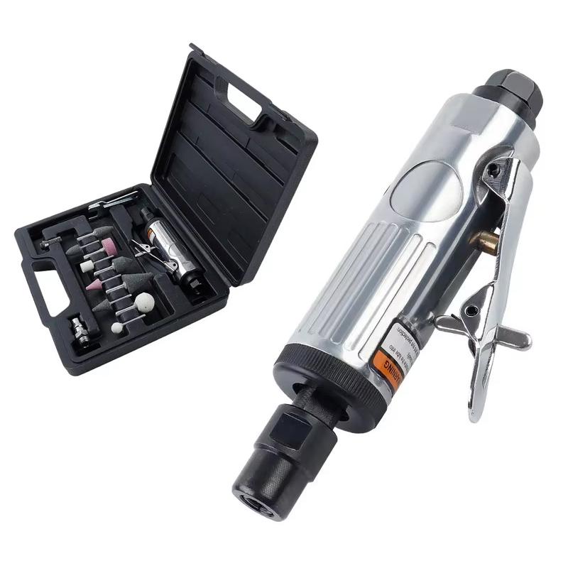Air Die Grinder, with 1/4" and 1/8" Collets Pneumatic Tool Grinding Tool Set Deburring Tool, for Grinding/Rust Removal/Polishing